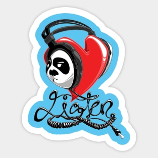 Listen to your heart - Panda Sal Sticker